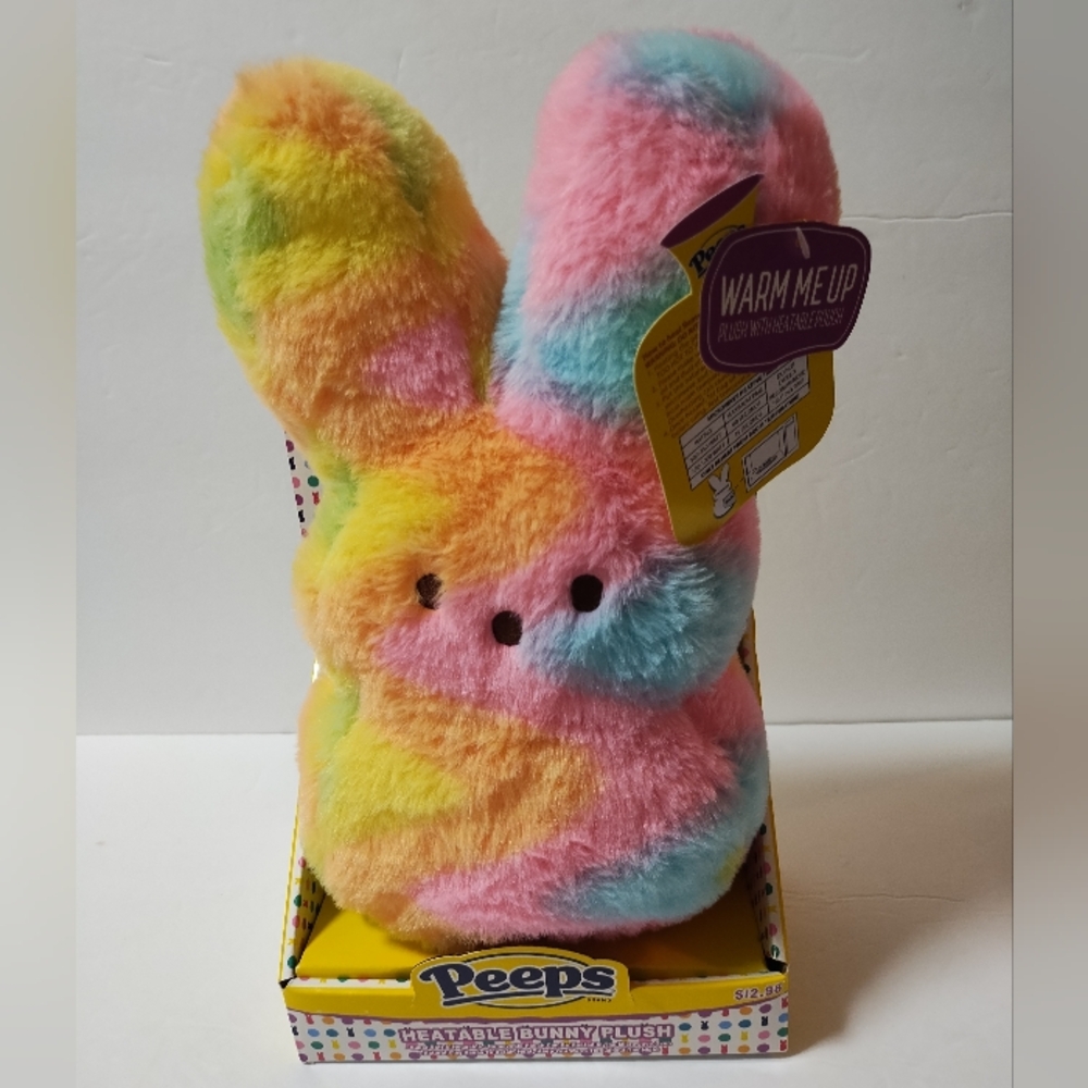 Peeps Heatable Bunny Plush. Microwavable beads Approx 11" Tall NWT